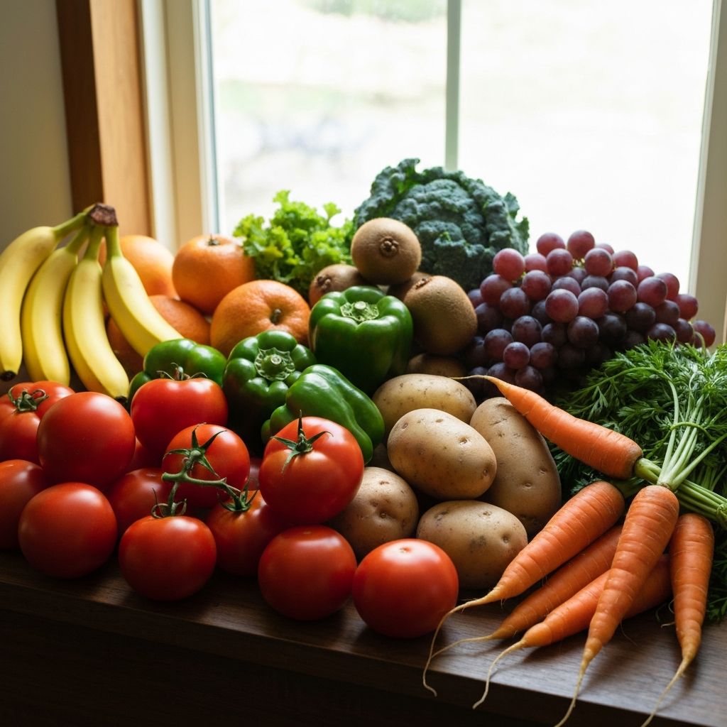 Fresh colorful vegetables and organic produce